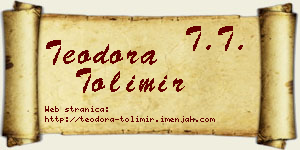 Teodora Tolimir vizit kartica